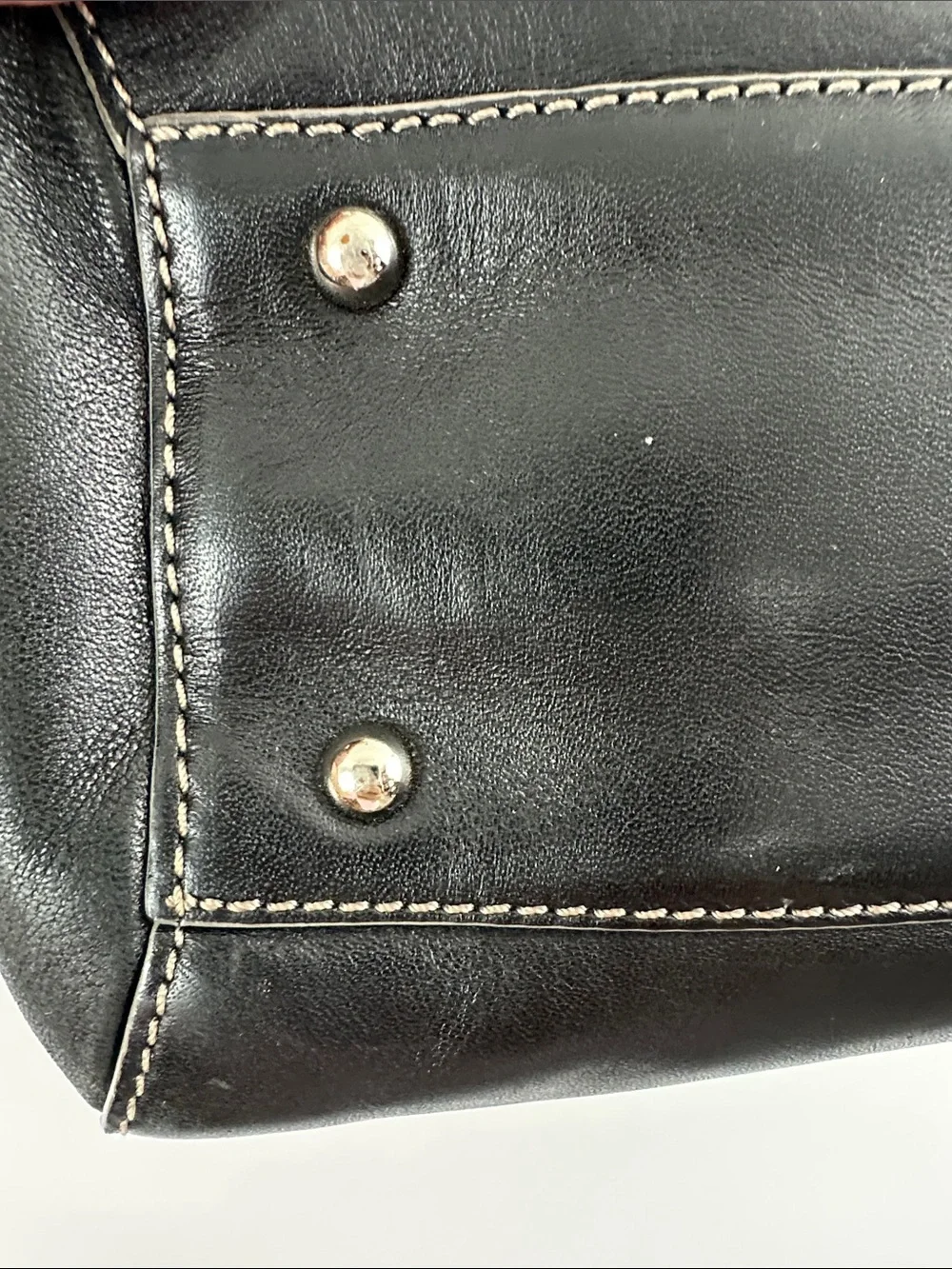 Cole Haan Trinity Black Leather Shoulder Bag Y2K Silver Buckle Hardware Purse - Picture 3 of 10